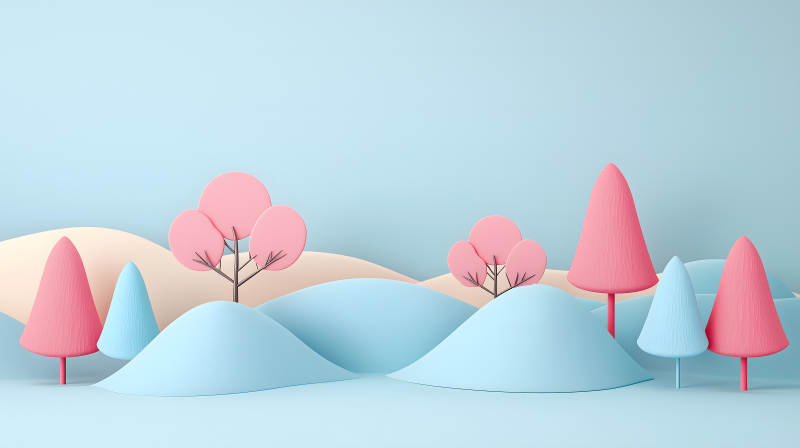 糖果色梦幻森林图片