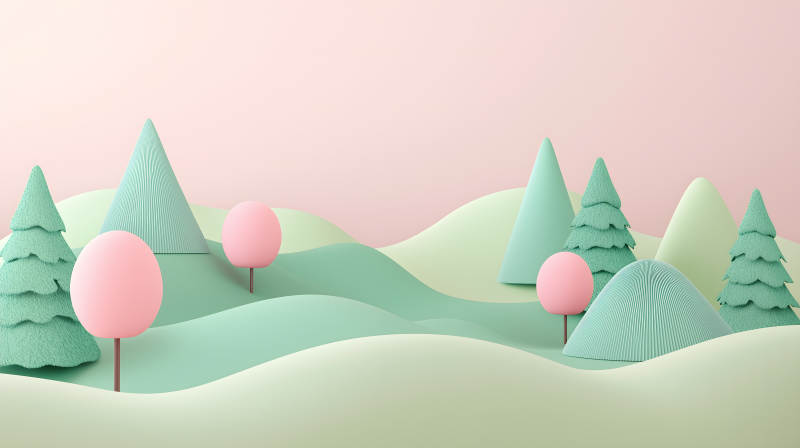 糖果色梦幻森林图片