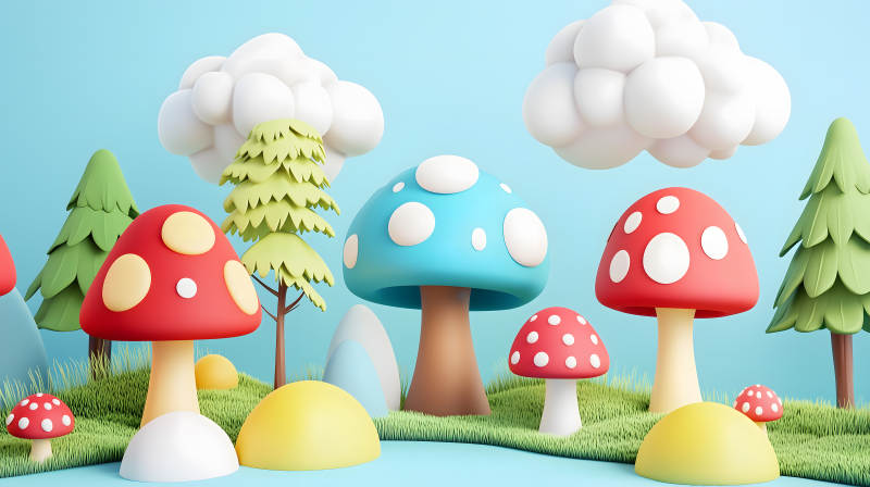 童话森林的蘑菇乐园图片
