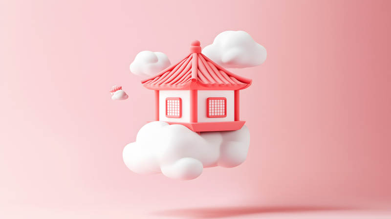 云端之上的梦想小屋图片