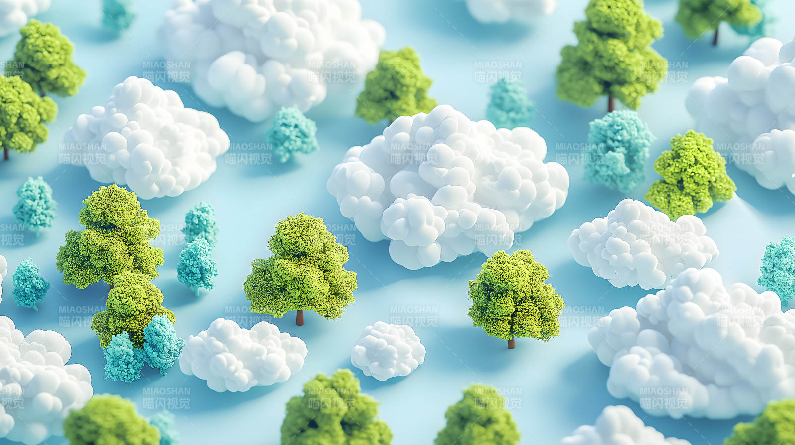 云朵与树的糖果世界图片