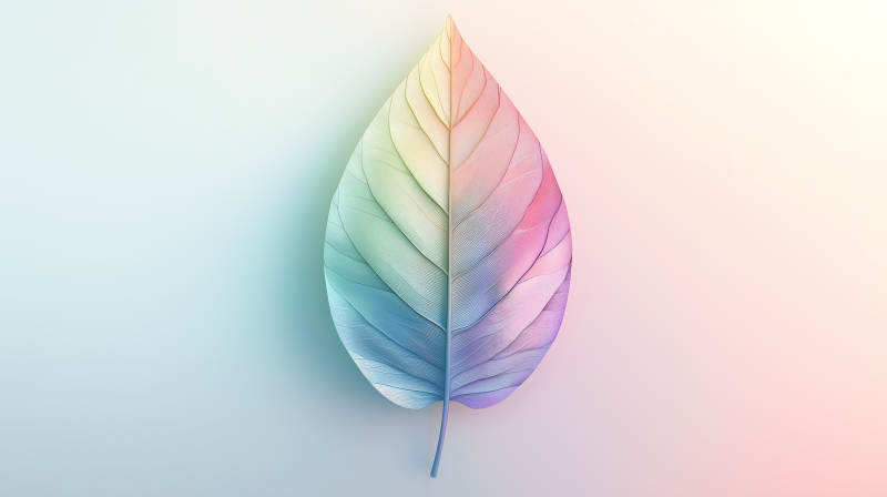 梦幻色彩的生命之叶图片