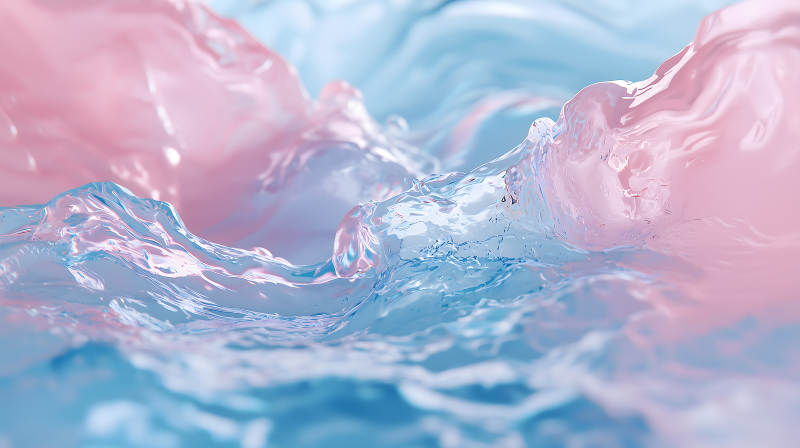 粉蓝交织的液体艺术图片