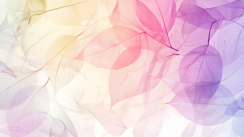 轻盈叶脉的色彩交响图片