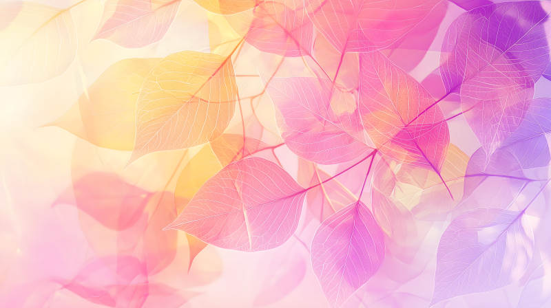 轻盈叶脉的色彩交响图片