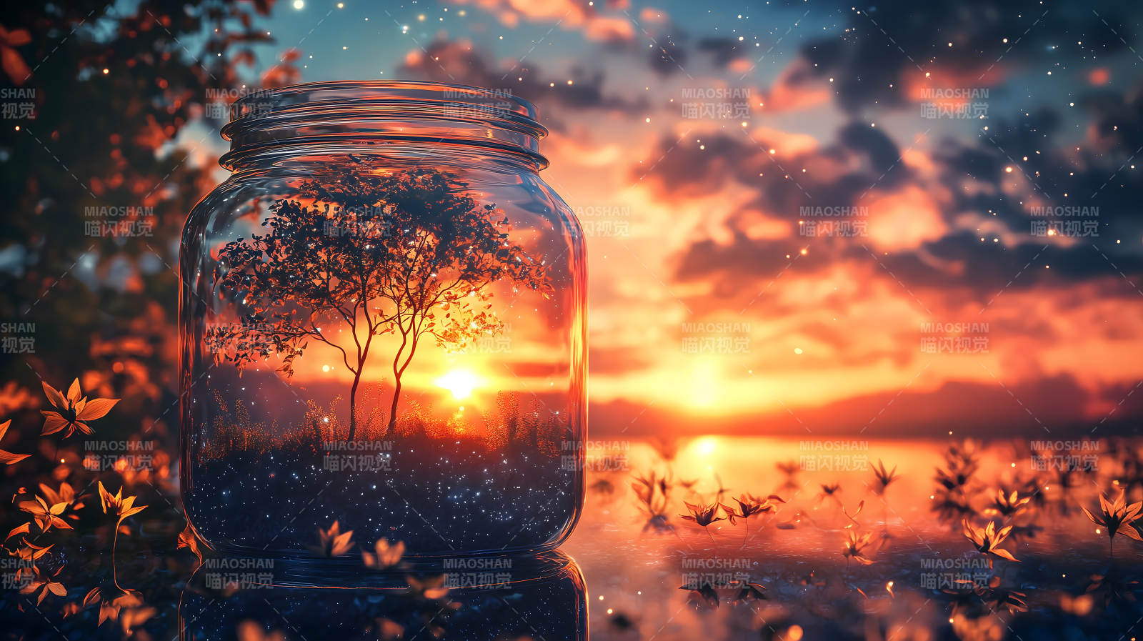 瓶中夕阳的诗意栖居图片