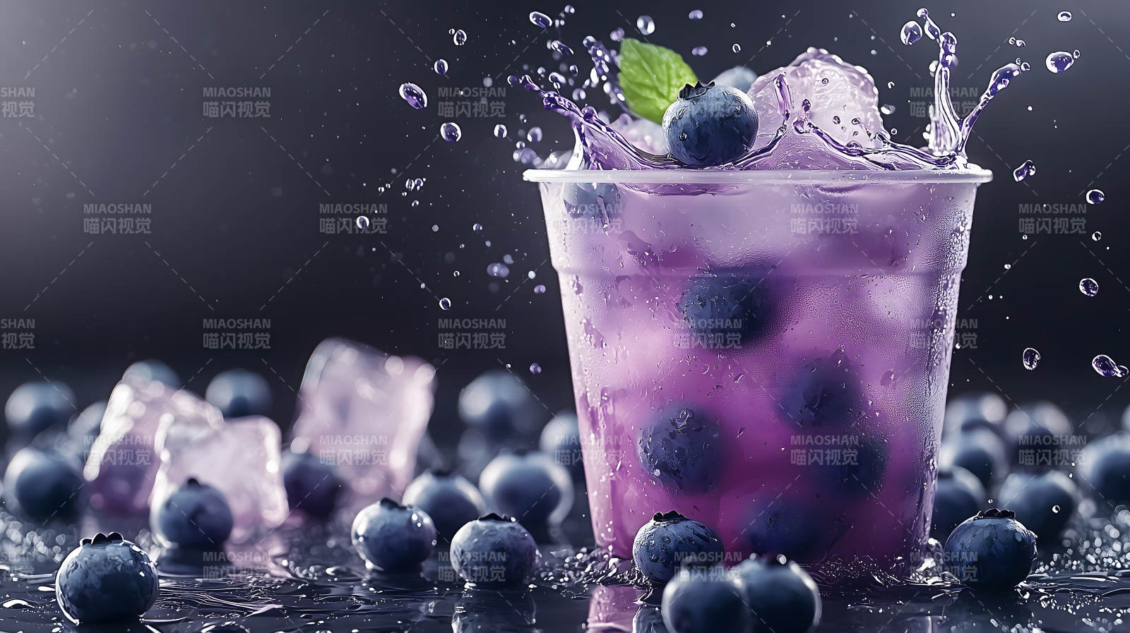 清凉蓝莓气泡饮图片