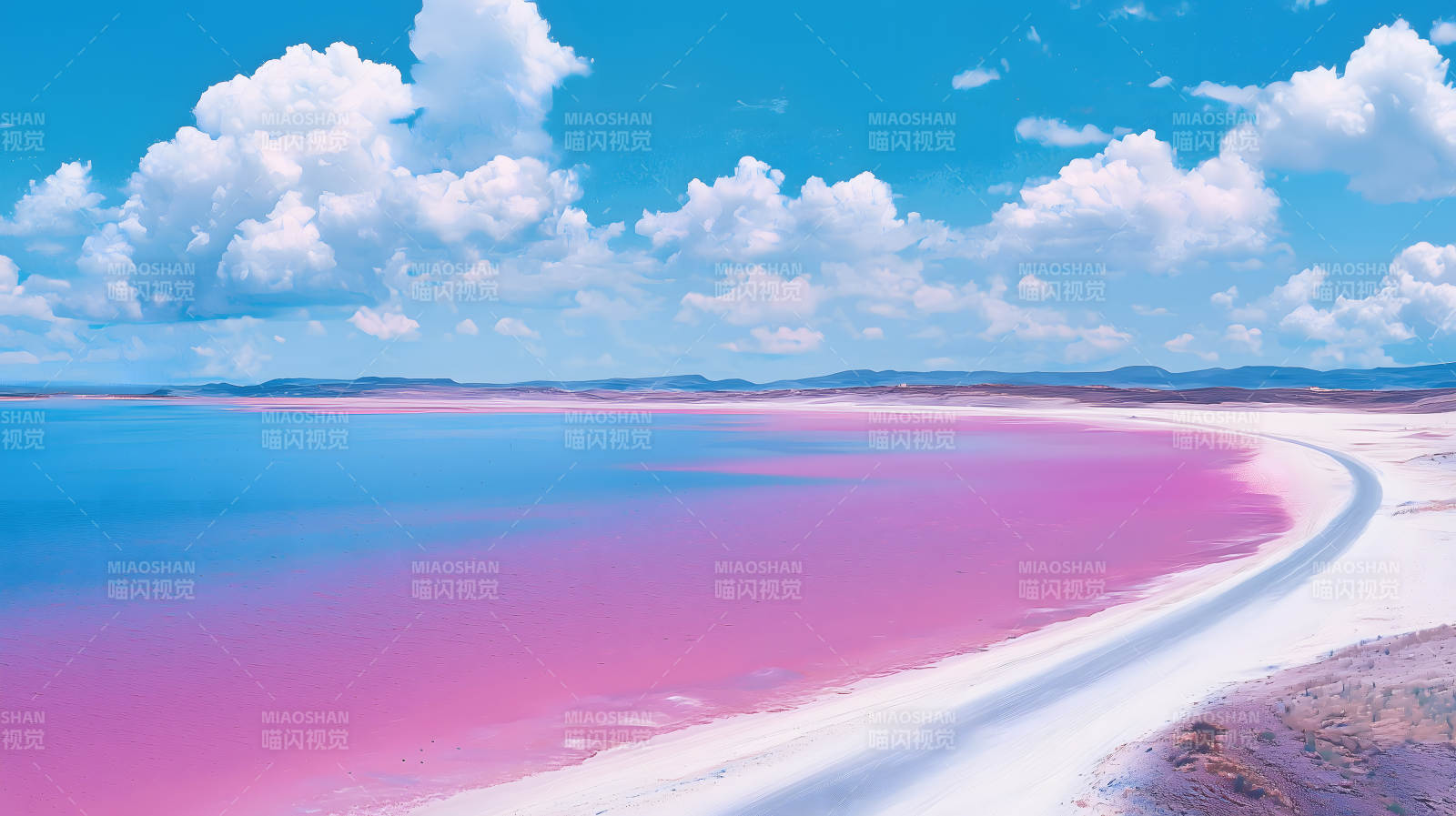 粉色盐湖的梦幻之旅图片