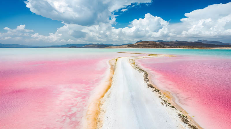 粉色盐湖的梦幻之旅图片