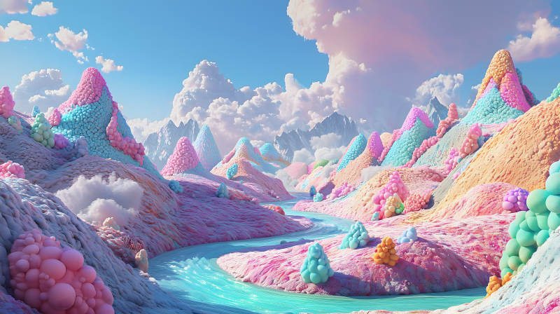 糖果色梦幻仙境图片