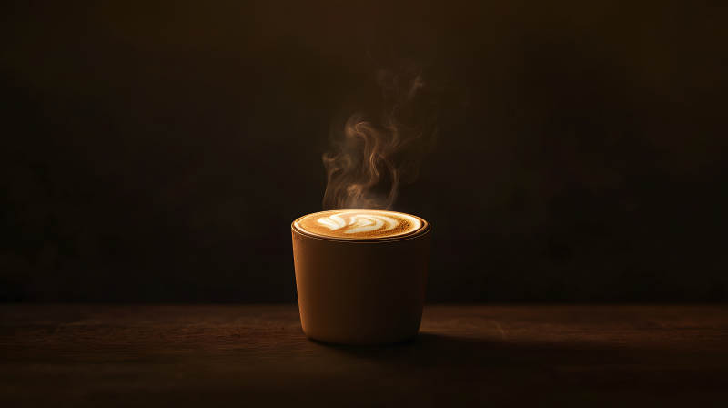 一杯暖心的拉花咖啡图片