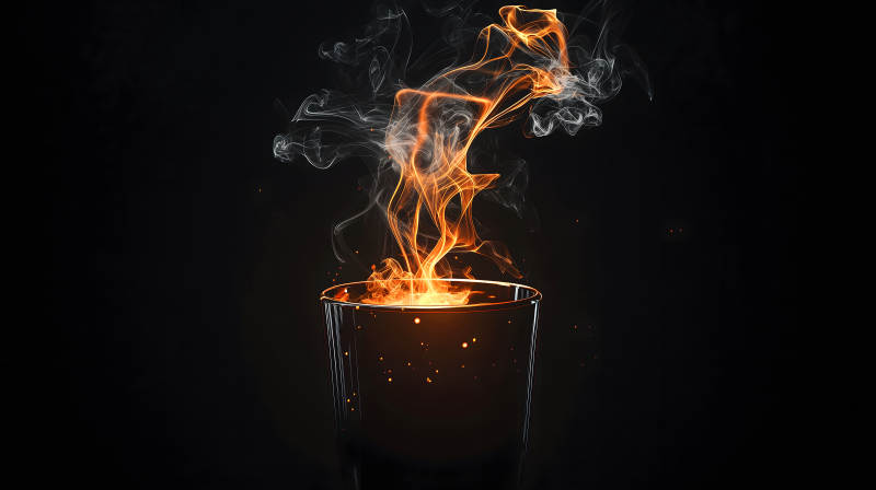 古老容器中的火焰之舞图片