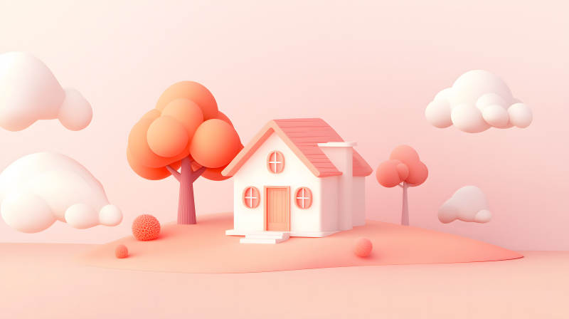 粉色梦幻小屋图片