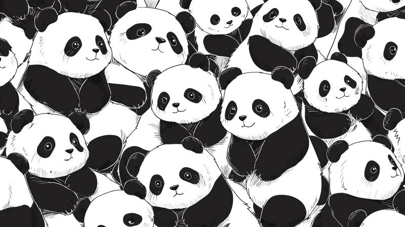 憨态可掬的熊猫乐园图片