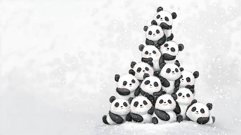 憨态可掬的熊猫乐园图片