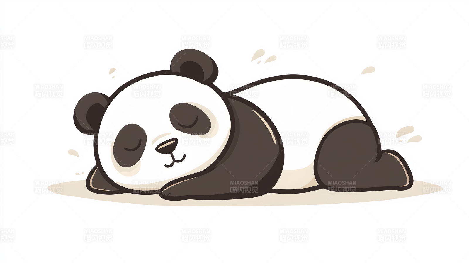 憨态可掬的熊猫睡姿图片