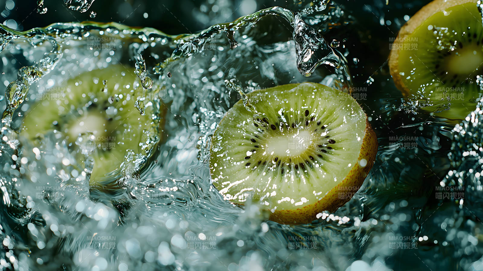 猕猴桃在水中绽放图片