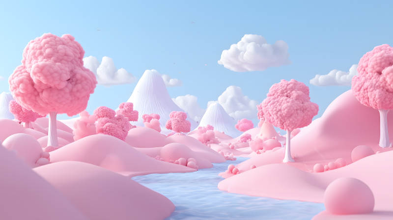 粉色梦幻糖果世界图片