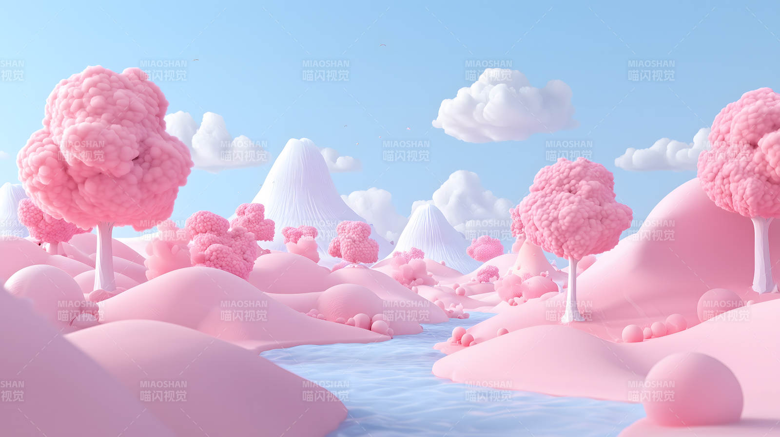 粉色梦幻糖果世界图片