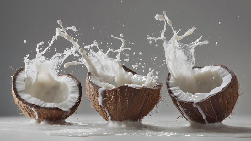 水花四溅的椰香诱惑图片