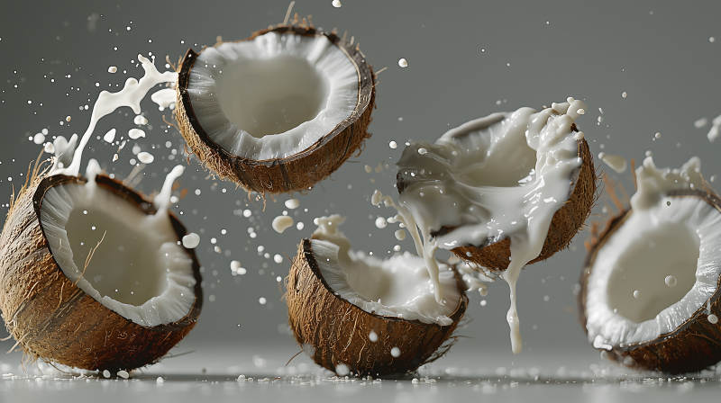水花四溅的椰香诱惑图片