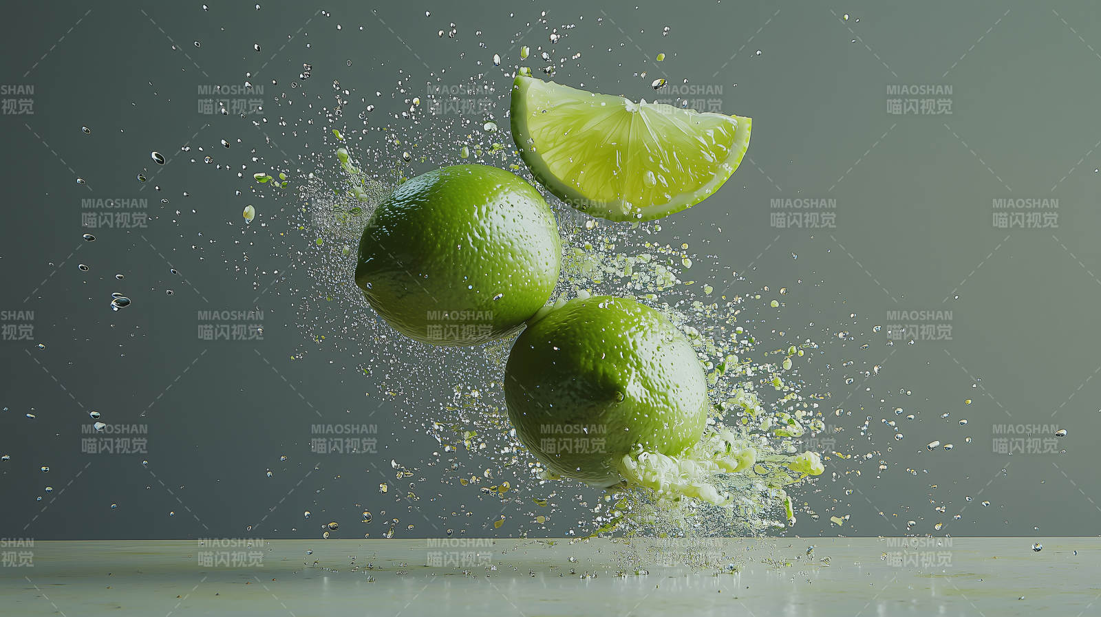 青柠飞溅的清爽瞬间图片