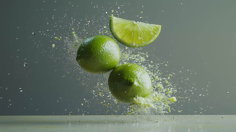 青柠飞溅的清爽瞬间图片