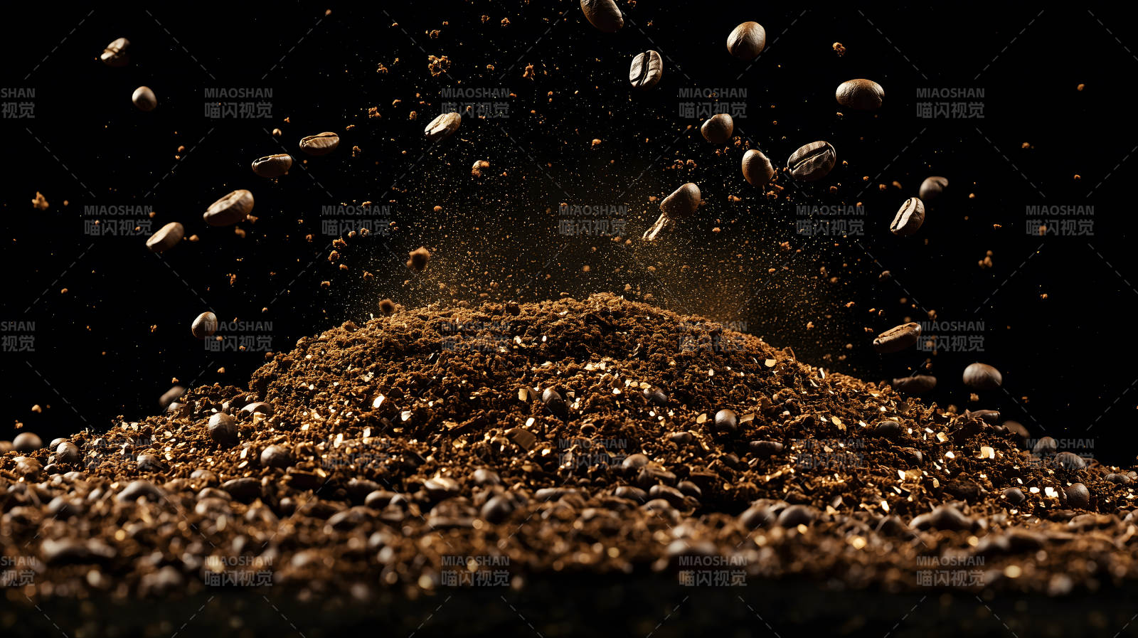 咖啡豆的华丽飞舞图片