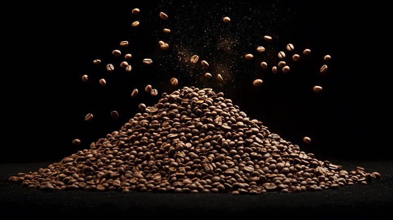 咖啡豆的华丽飞舞图片