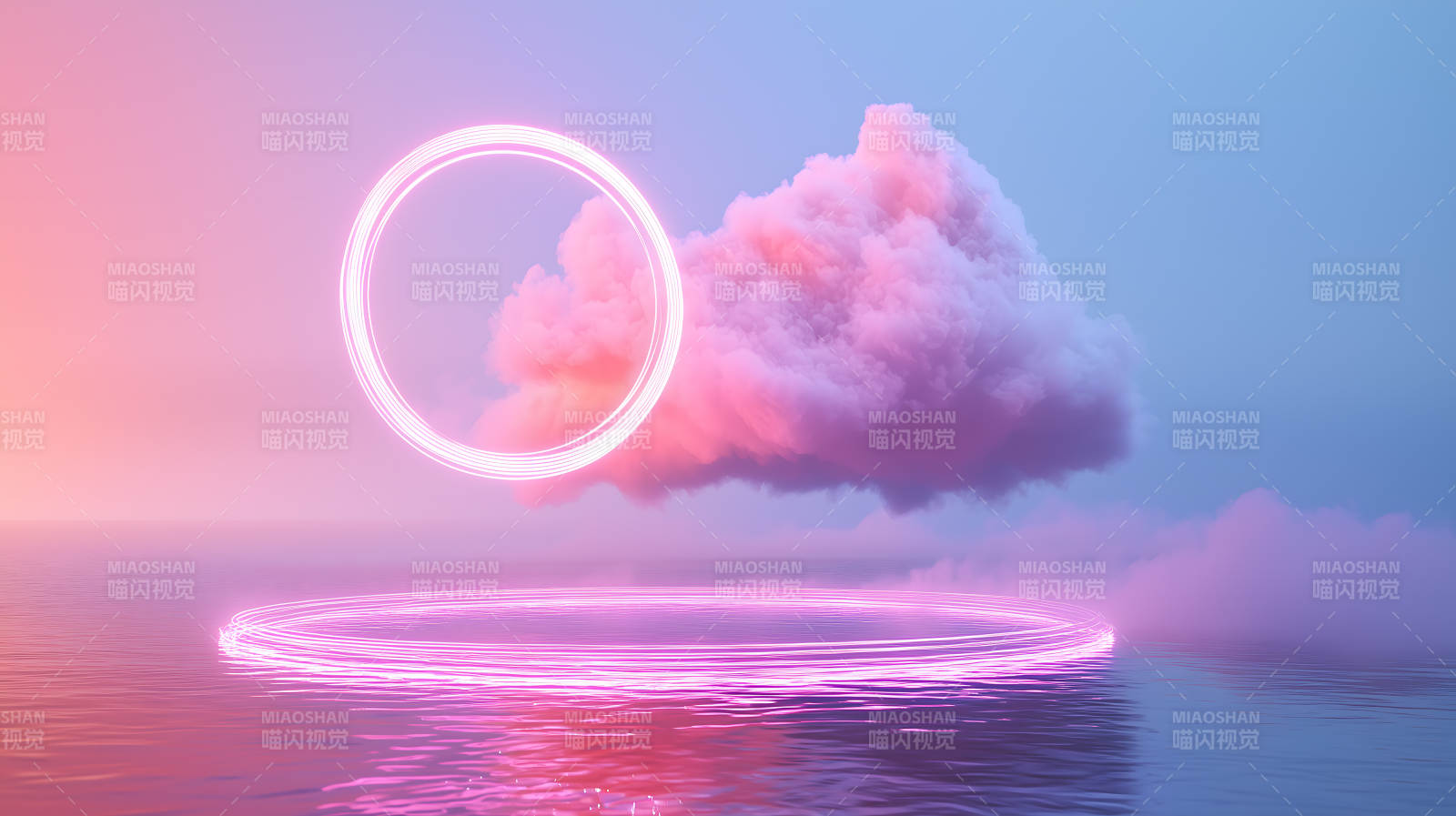 霓虹光环与云端梦境图片