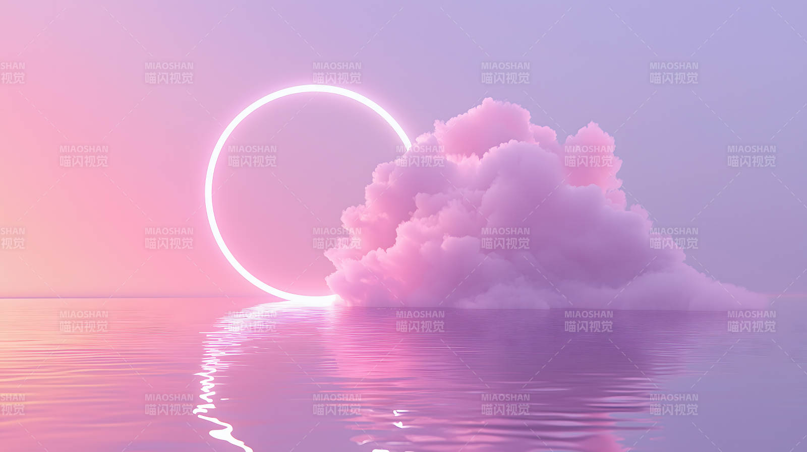 霓虹光环与云端梦境图片