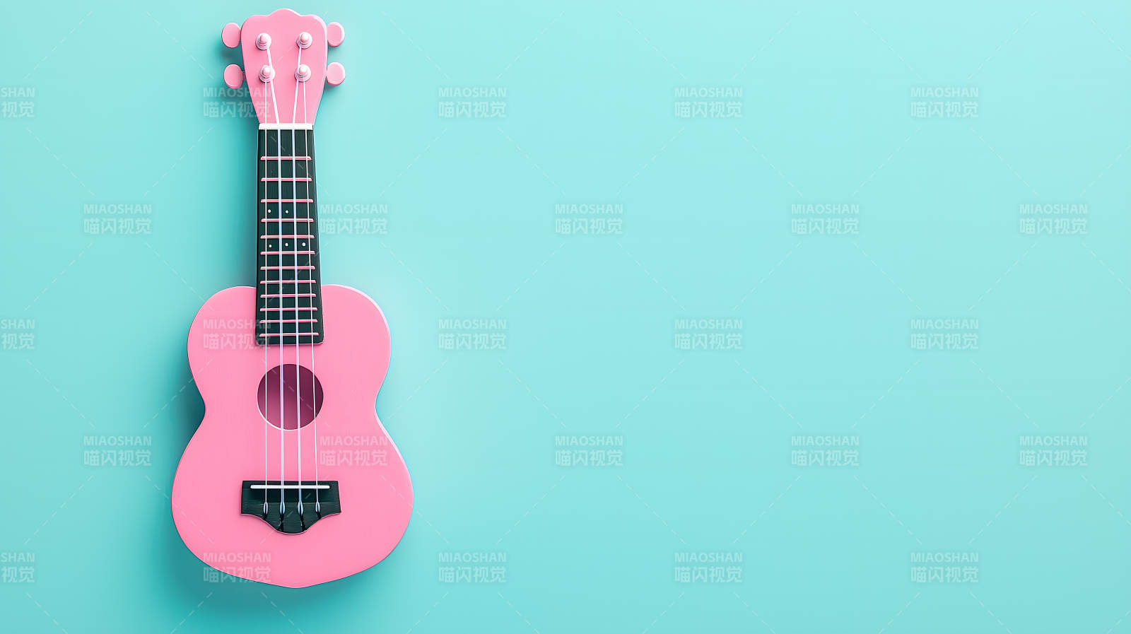 粉色尤克里里清新乐章图片