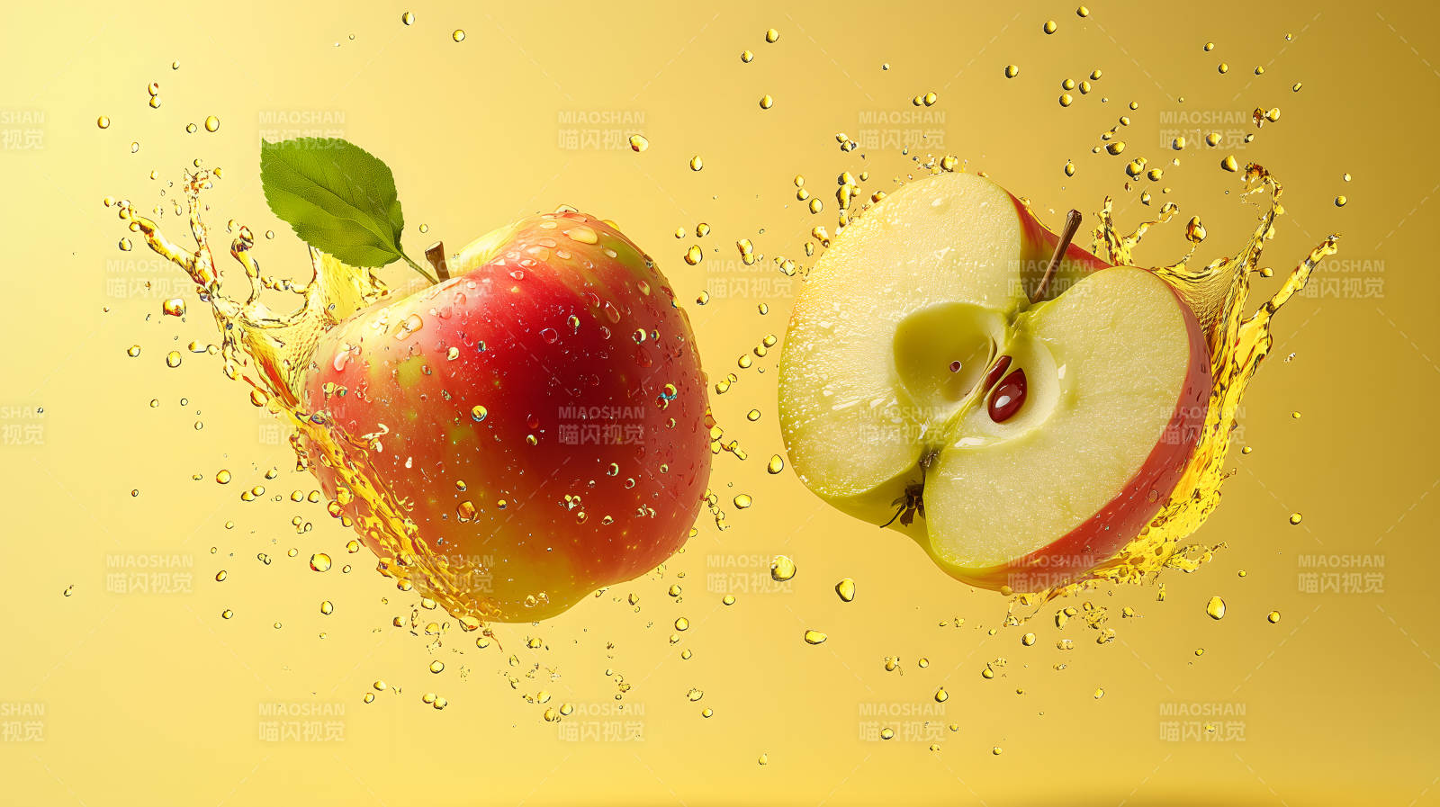 红苹果的清爽一刻图片