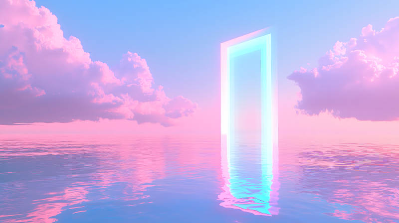 通往梦境的霓虹之门图片