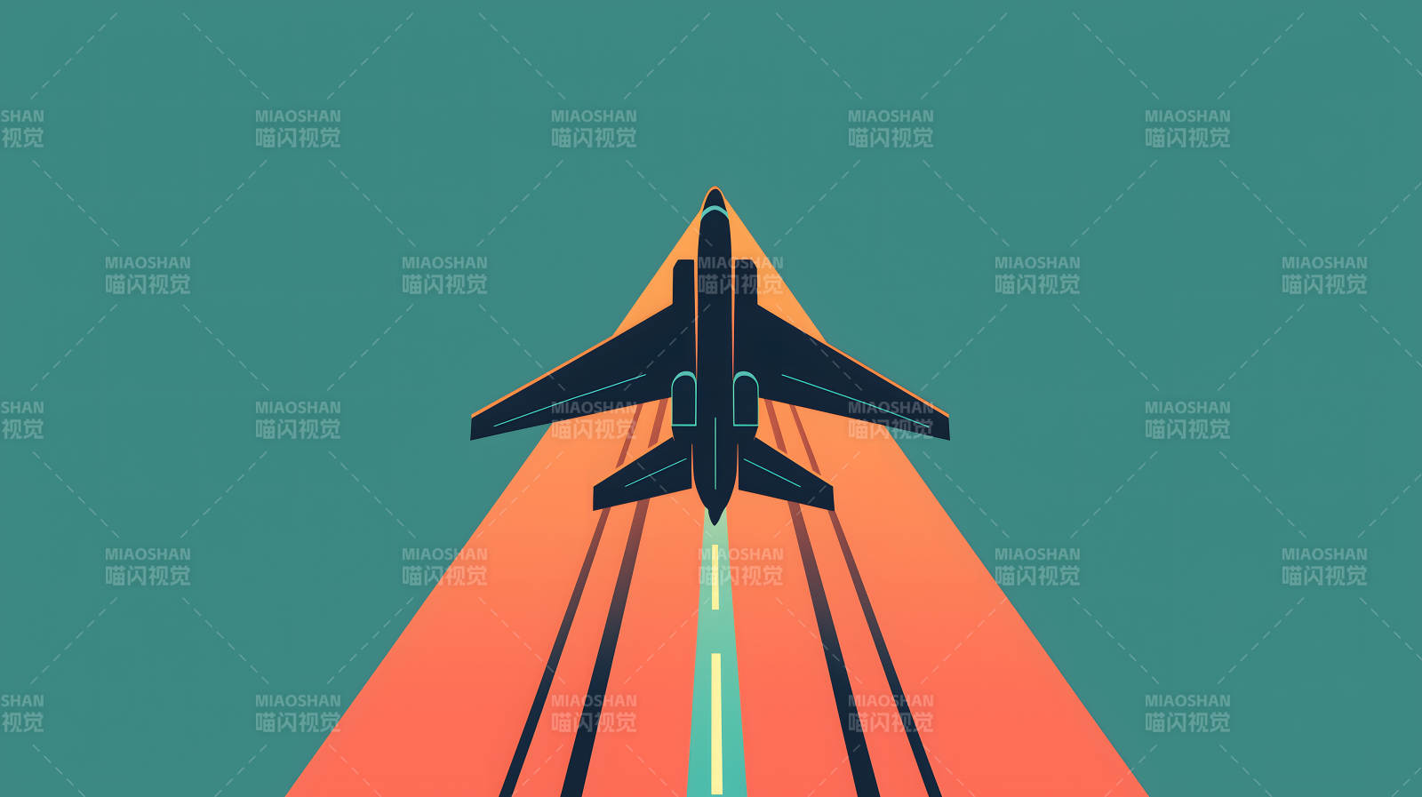 飞机起飞的视觉冲击图片