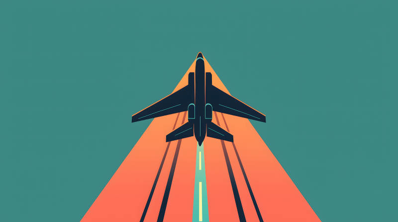 飞机起飞的视觉冲击图片