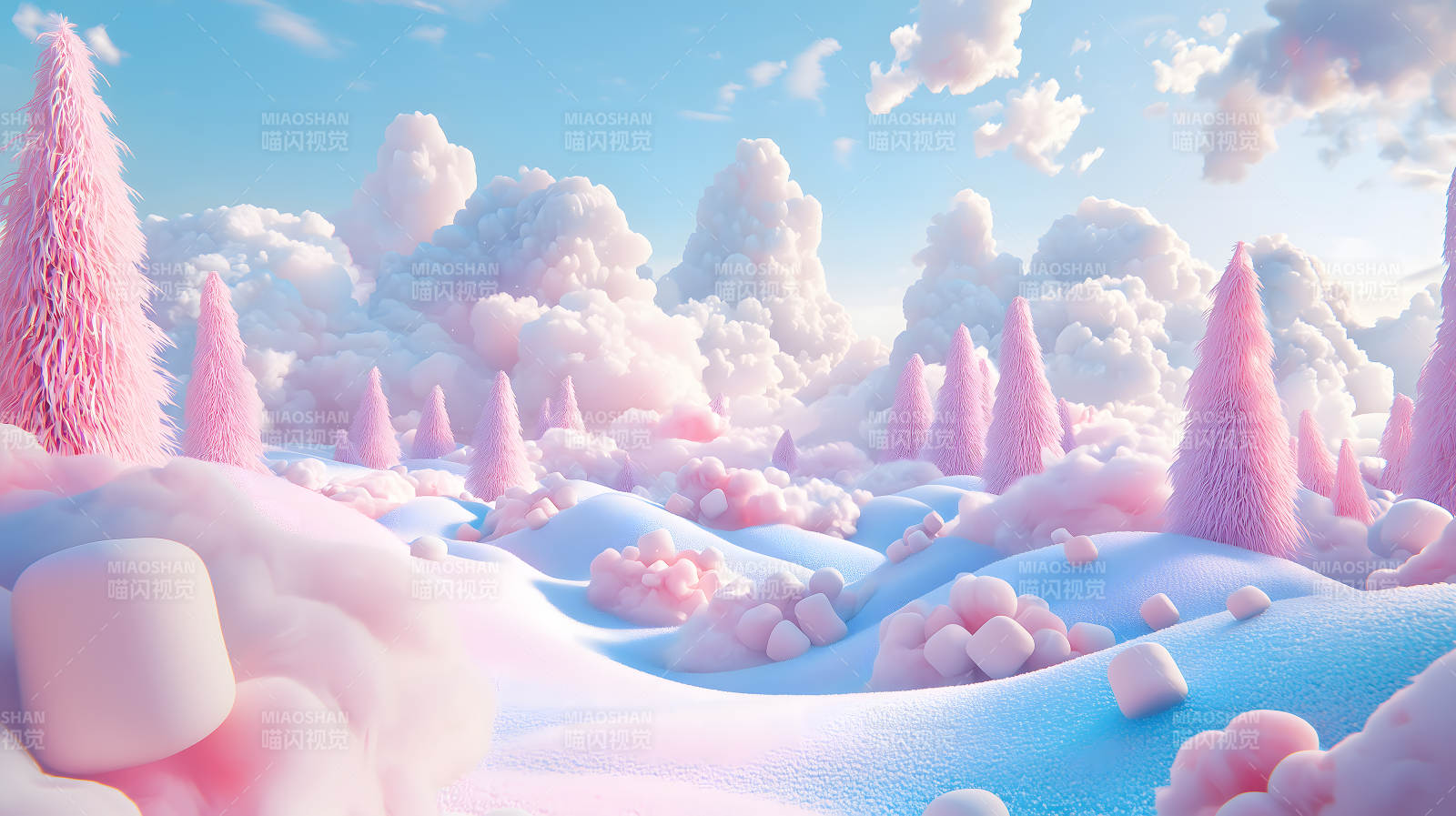 粉色梦幻糖果世界图片