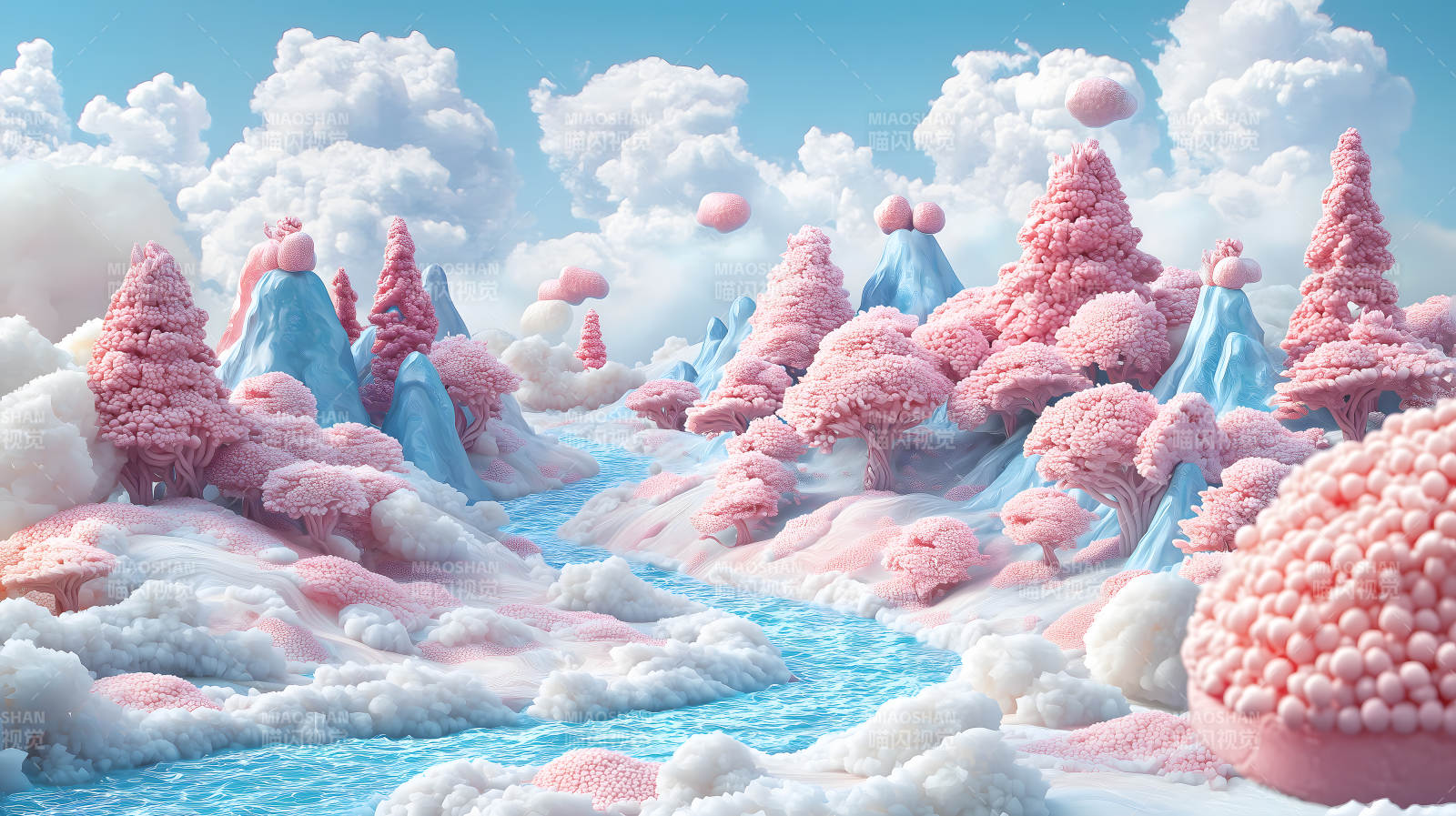 粉色梦幻糖果世界图片