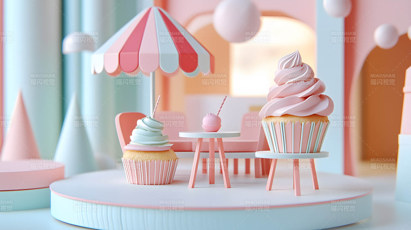 粉色梦幻甜点乐园图片