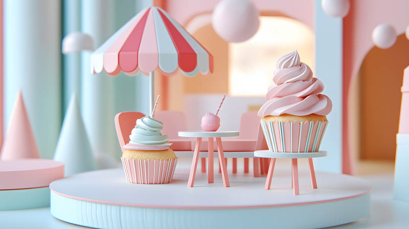 粉色梦幻甜点乐园图片