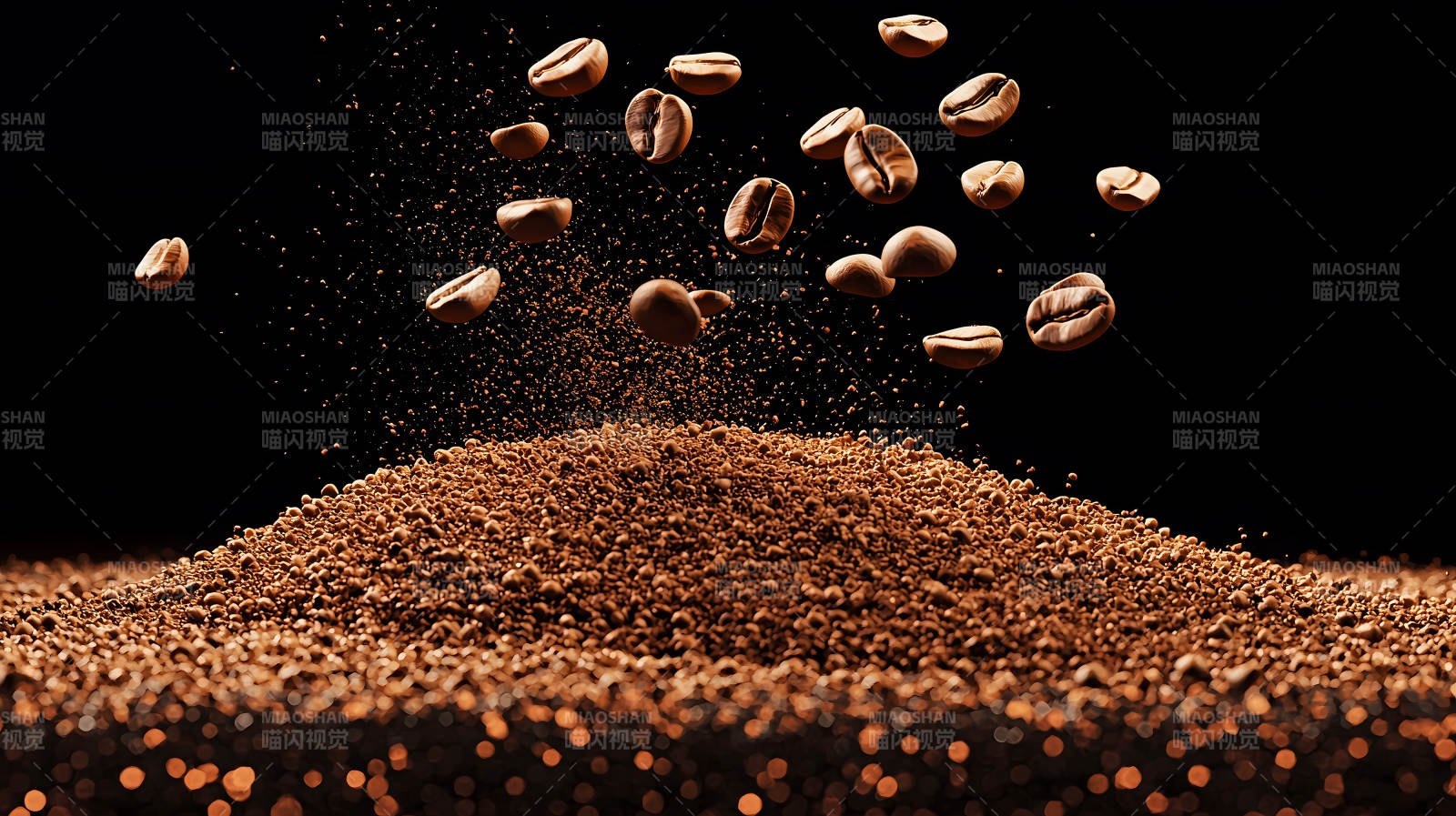 咖啡豆的华丽飞舞图片