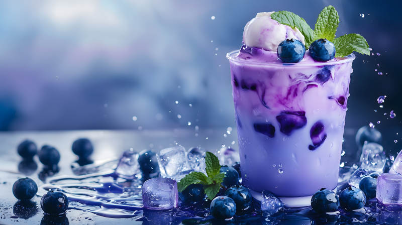 清凉蓝莓冰饮图片