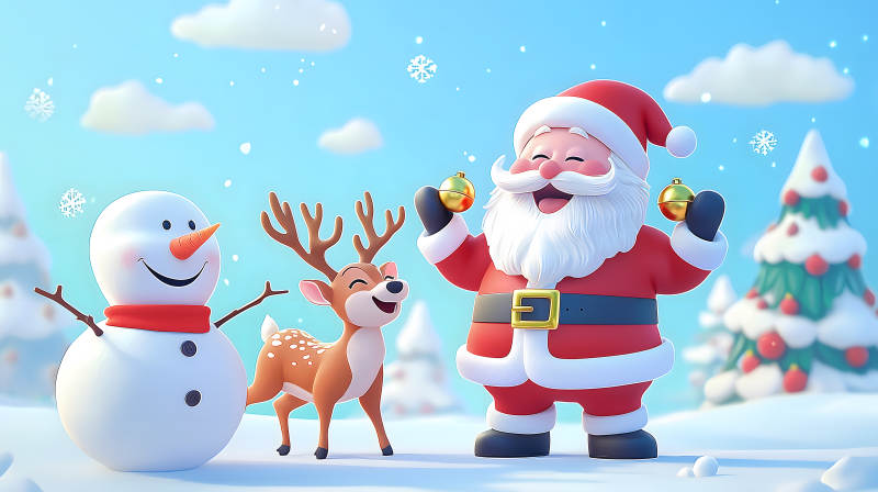 圣诞雪景的欢乐颂图片