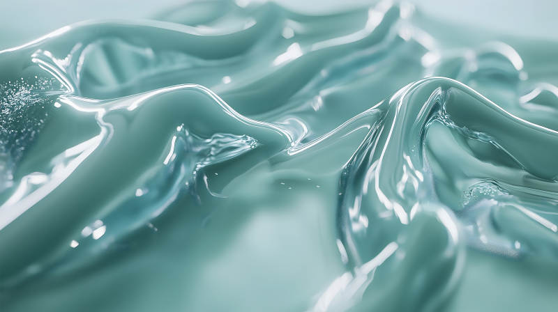 丝滑流动的薄荷色浪潮图片