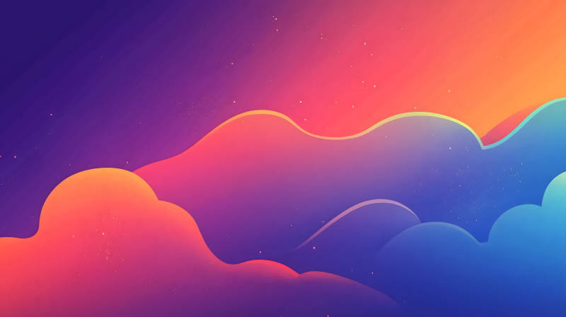 渐变色天空的温柔治愈图片