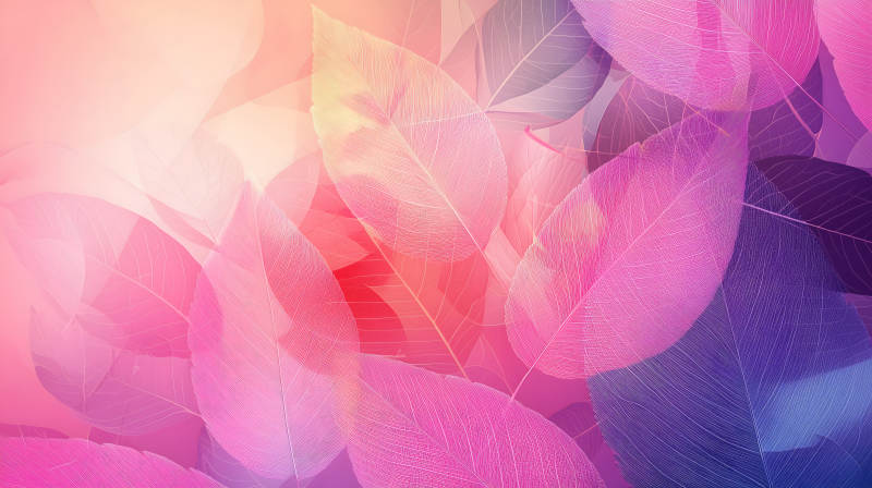 梦幻柔美的叶脉光影图片