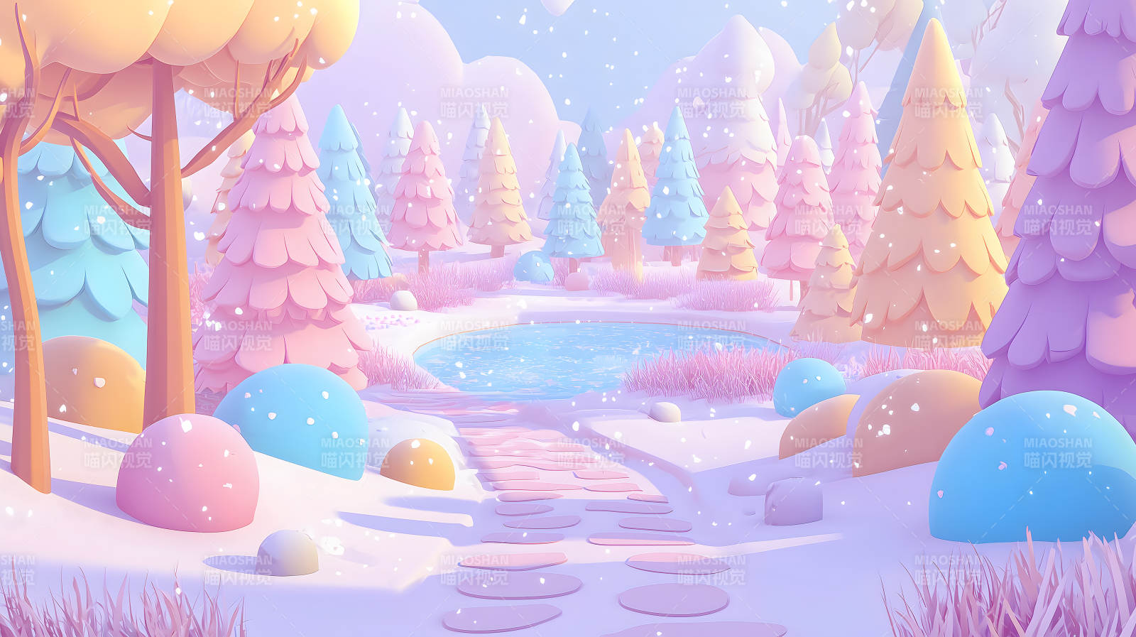 粉色梦幻森林的童话图片