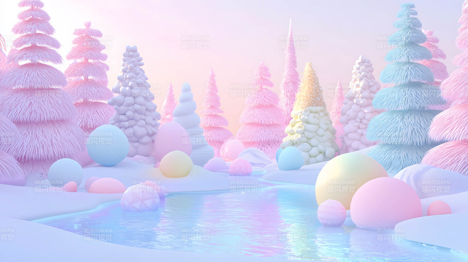 粉色梦幻森林的童话图片