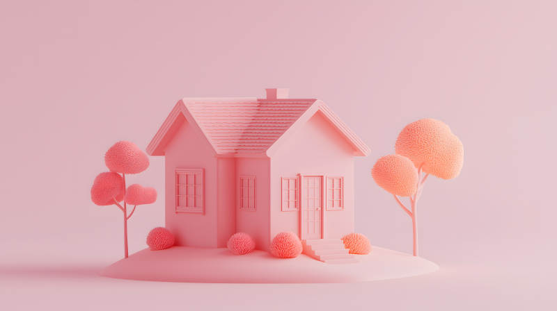 粉色梦幻小屋图片