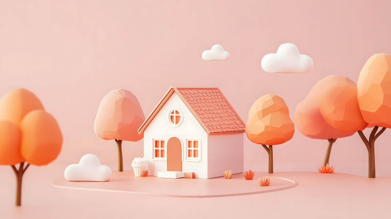 粉色梦幻小屋图片